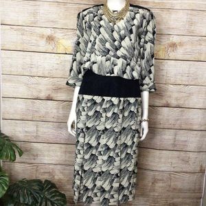 80's 90's Zeeba New York Midi Dress